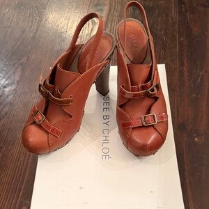 See By Chloe Tan Leather Heels